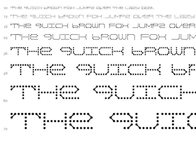 QZ Teletype II font waterfall